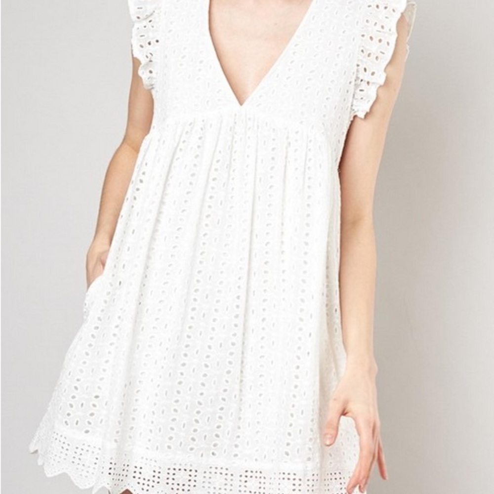 Mustard Seed Ivory Eyelet Dress